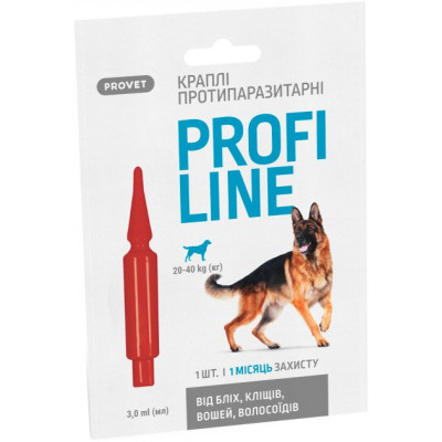 Краплі для тварин ProVET Profiline інсектоакарицид для собак 20-40 кг 1/3 мл (4823082431069) Вінниця - фото 1