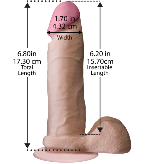 Фаллоимитатор Doc Johnson The Realistic Cock 6 inch White - ULTRASKYN, Vack-U-Lock, диаметр 4,3см Sex Aura Киев