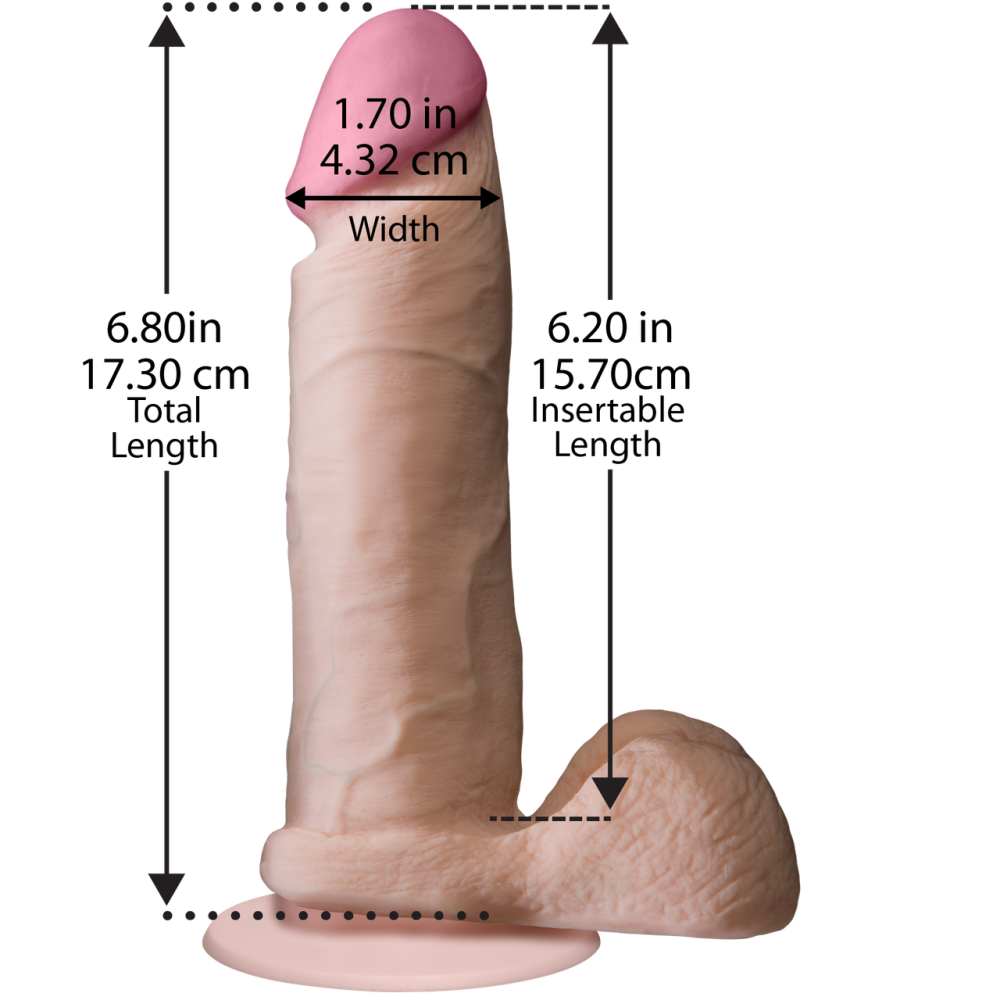 Фаллоимитатор Doc Johnson The Realistic Cock 6 inch White - ULTRASKYN, Vack-U-Lock, диаметр 4,3см Sex Aura Киев - изображение 4