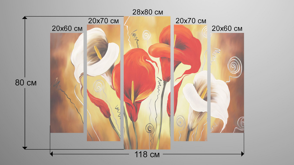 Модульна картина Абстракція Лілія Art-143_5 Київ - фото 3