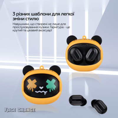 Наушники XoKo G05-face changing TWS Yellow-Black (G05-YEBK) Винница - изображение 2