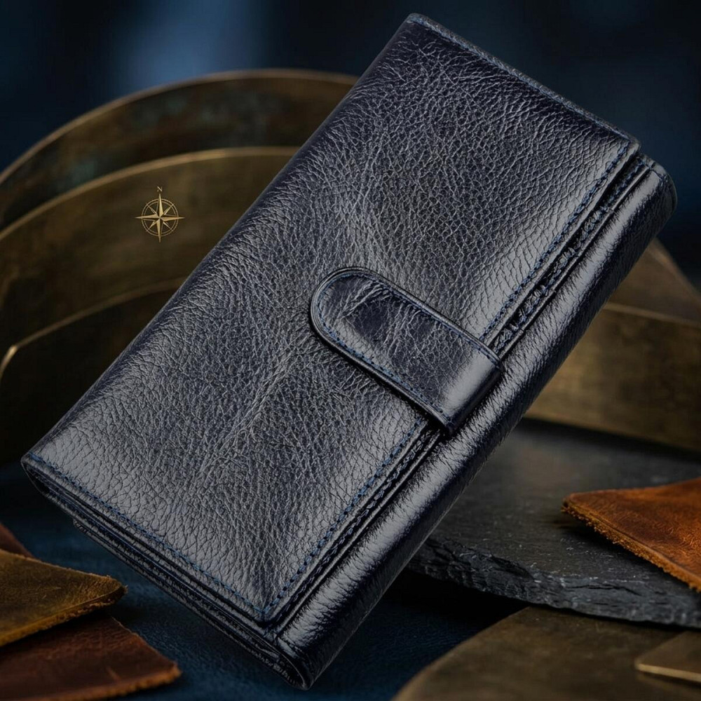 Кошелек-клатч с визитницей ST Leather 18880 Серо-синий Киев - изображение 12