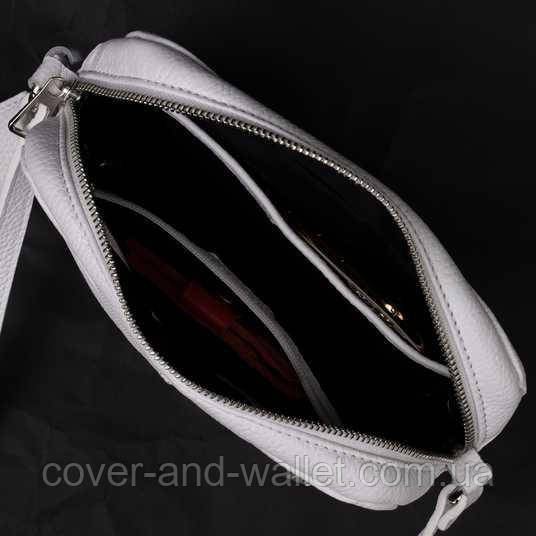 Модная женская сумка-кроссбоди белого цвета из натуральной кожи высокого качества Grande Pelle 755702 Киев - изображение 9