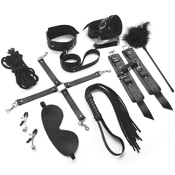 Набор BDSM Art of Sex – Set Leather, 10 предметов, черный, натуральная кожа Sex Aura Киев