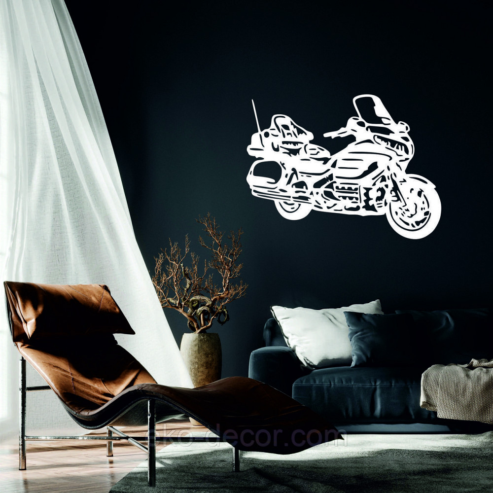 Декоративное настенное Панно «Мотоцыкл» Декор на стену 50*37 см, Белый Киев - изображение 1