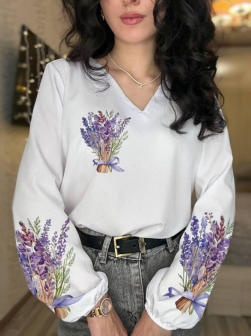 Жіноча святкова блуза з квітами турецький софт Білий 2, 42/44 Одеса - фото 5