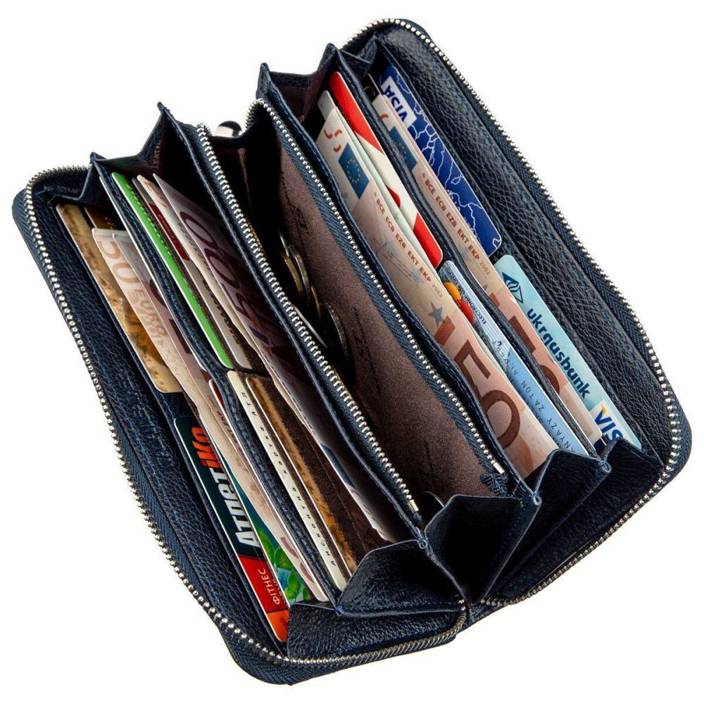 Вертикальний жіночий гаманець-клатч Синій (ST Leather) Київ - фото 3