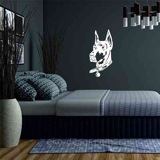 Декоративное настенное Панно «Доберман», Декор на стену 50*24 см, Белый Киев