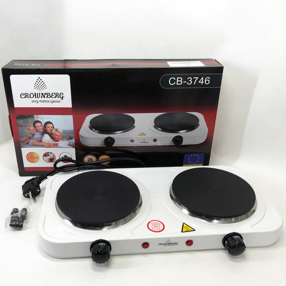 Электрические плиты настольные двухкомфорочные Crownberg CB-3746, Плита бытовая двухкомфорочная SV-34 Львов - изображение 3