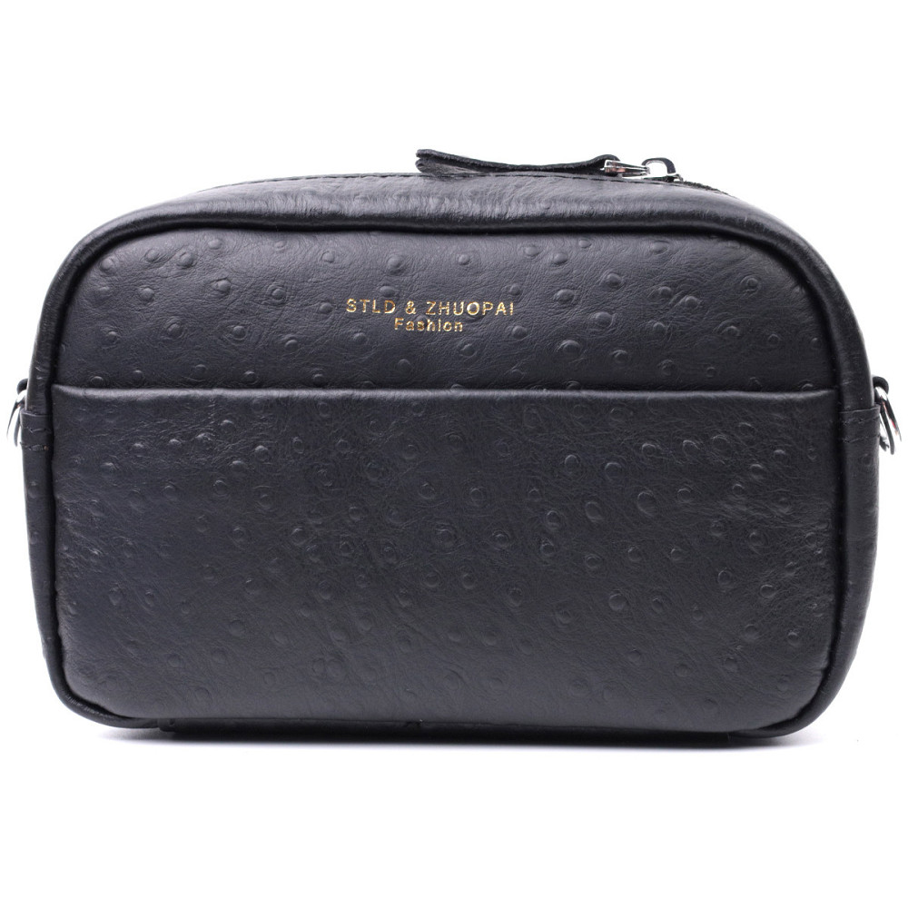 Фактурная сумка для женщин из натуральной кожи Vintage 22659 Черная Киев - изображение 5