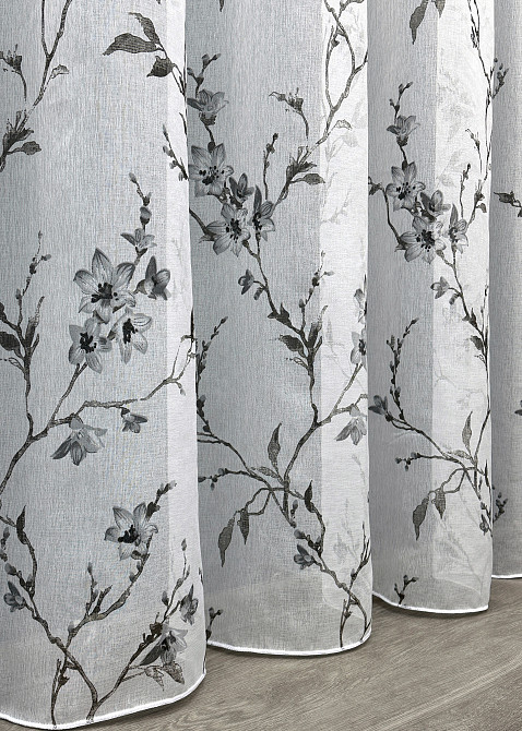 Тюль VR-Textil 1863т Flora Батист Білий з чорним 300х270 см (42-0825) Київ - фото 7