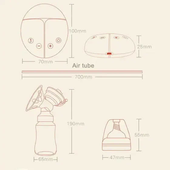 Электрический двойной массажный молокоотсос Kinder Goods в комплекте с 2 бутылочками для молока + соска, USB Коломыя