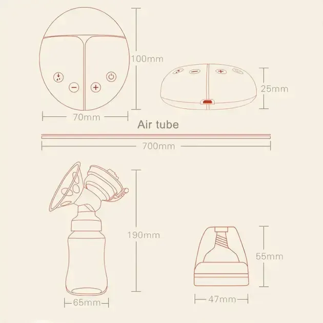 Электрический двойной массажный молокоотсос Kinder Goods в комплекте с 2 бутылочками для молока + соска, USB Коломыя - изображение 2