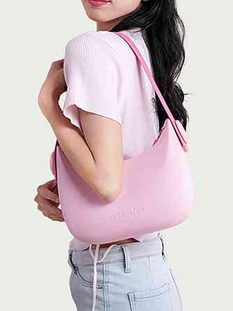 Сумочка силиконовая клатч женский на ремешке с ручками водонепроницаемая сумка Fungoofun на молнии, розовая Каменец-Подольский