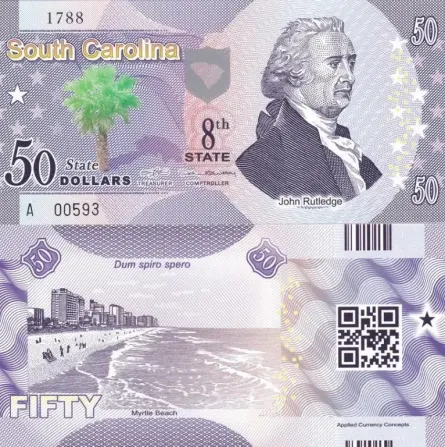 Fantasy/США — 50 Dollars 2014 — 8th state South Carolina — Polymer — Сувенір — UNC Полтава - фото 1