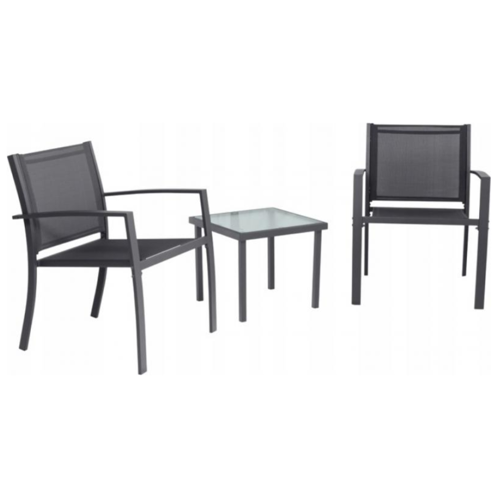 Комплект садових меблів Chomik GARDEN LINE ORLANDO стіл та 2 стільці темно-сірий Киев - изображение 1
