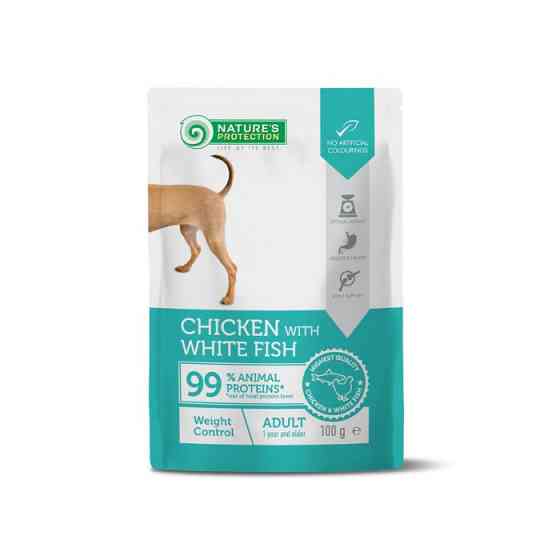 Nature’s Protection Adult Weight Control Chicken with White Fish Вологий корм для собак для контролю ваги з куркою і білою рибою, 100 г Київ