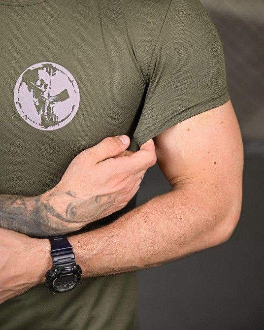 Тактическая потоотводящая футболка Покровськ oliva ПП4680 Одесса - изображение 5