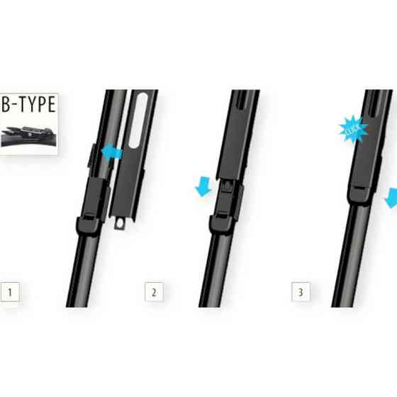 Щітки oximo модельні безкаркасні (к-т 2шт) b-type 550 + 475 мм двірника Мукачево