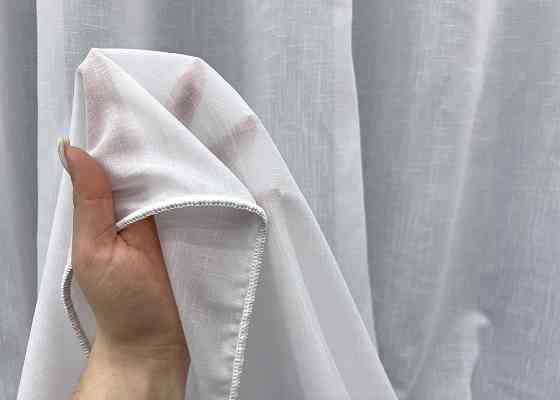 Тюль VR-Textil 2033т Лен плотный однотонный Белый 400х270 см (42-1169) Киев