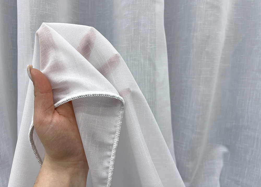 Тюль VR-Textil 2033т Лен плотный однотонный Белый 400х270 см (42-1169) Киев - изображение 5