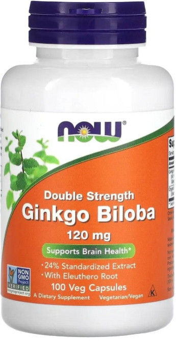 Гінкго білоба (листя гінго)  Now Foods Ginkgo Biloba 120 мг 100 вег капс Київ - фото 1