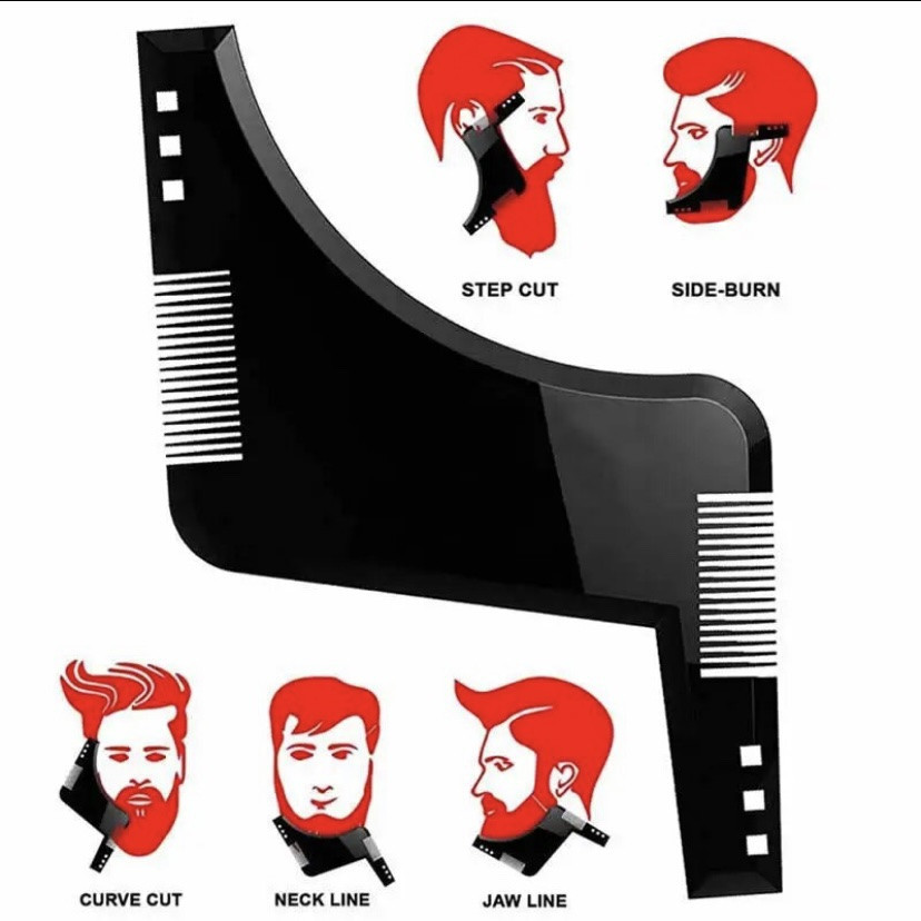 Шаблон для бороды, трафарет для бороды и усов, стайлер, триммер для бороды, чорный Киев - изображение 8