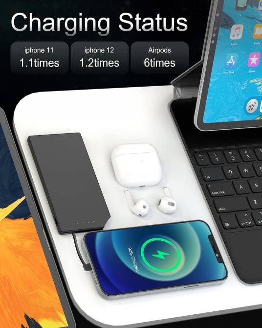 Повербанк 5000 миллиампер-часов со встроенным Lightning кабелем для iPhone, тонкий Power Bank, LED индикатор, 115 граммов Киев - изображение 17