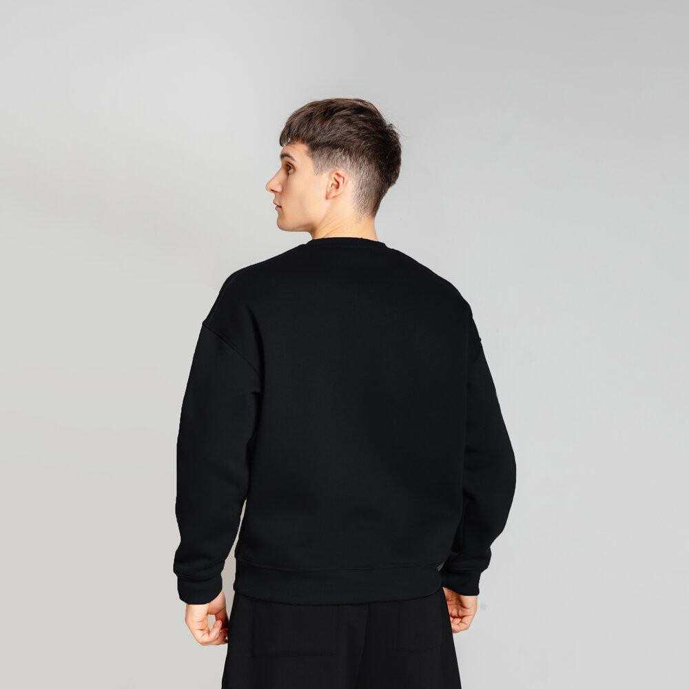 Свитшот Slavni оверсайз мужской черный, Свитшот Slavni Ample тринитка начес черный Киев - изображение 2