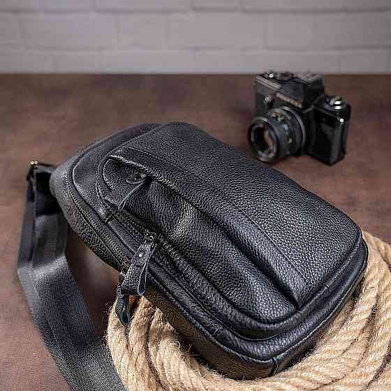 Сумка мужская из кожи через плечо Vintage 14784 Черная Киев