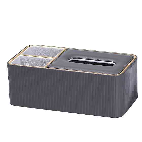 Салфетница на стол из эко-кожи с двумя отделениями 27 х 13.5 х 10 см Серый HPDY9291G Киев