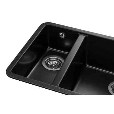Мийка кухонна GRANADO Under top DOUBLE black shine (gr3401) Вінниця