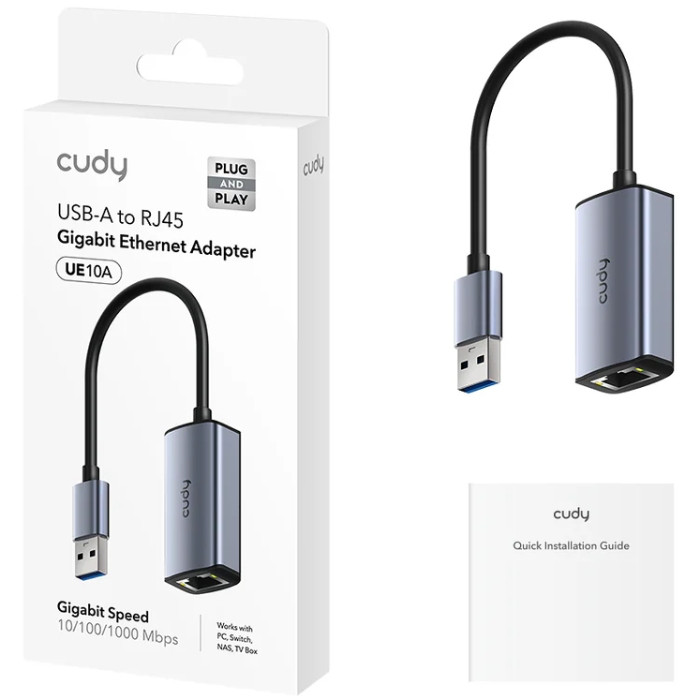 Перехідник USB 3.0 Type-A --> Ethernet RJ45 1000 Mb Cudy Вінниця - фото 2