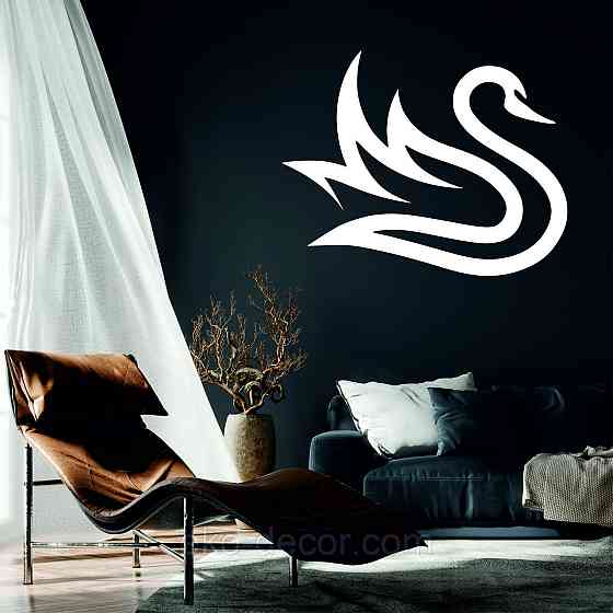 Декоративне настінне Панно «Лебідь», Декор на стіну 110*87 см, Білий Київ