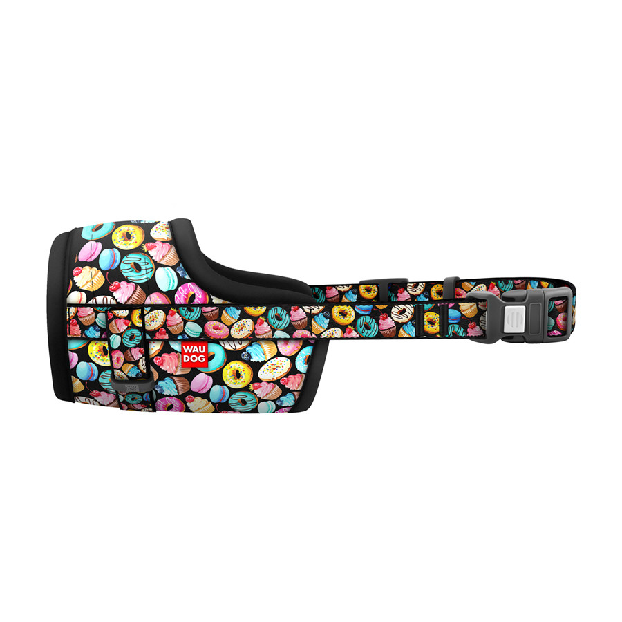 Намордник для собак WAUDOG Nylon, малюнок "Пончики", пластиковий фастекс, розмір №1, О 14-20 см Коломыя - изображение 1