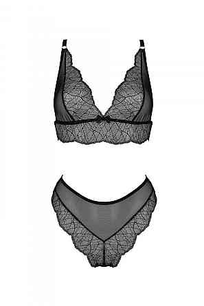 Комплект Passion AMBERLY SET black, S/M, бралет і трусики бразиліана Sex Aura Київ