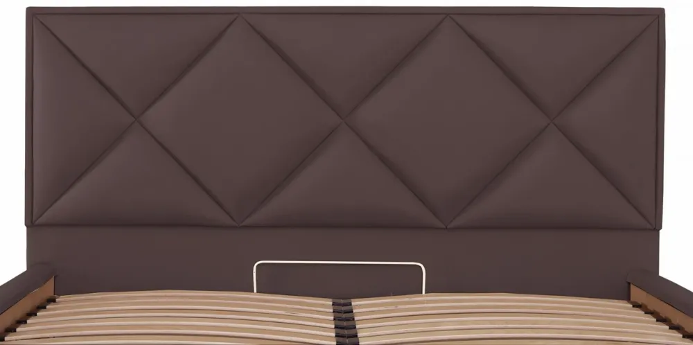 Ліжко Двоспальне Leeds Comfort 160 х 190 см Fly 2231 З підйомним механізмом та нішою для білизни Темно-коричневий Київ - фото 5