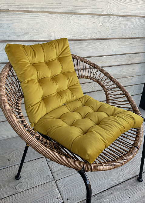 Подушка для стульев (40x40х5 см) Decorator Velour цвет горчичный 84-179 Киев - изображение 3