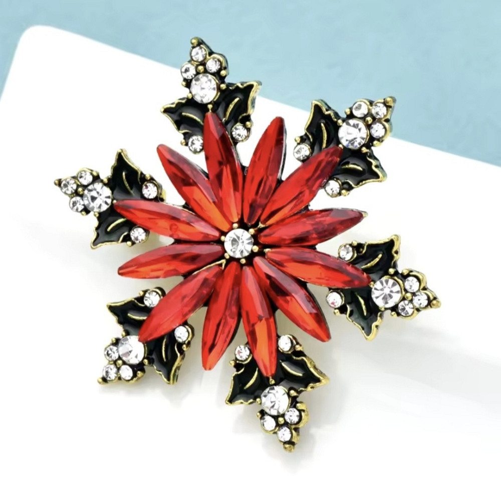 Брошка "Пуансетія" Сміла - фото 1