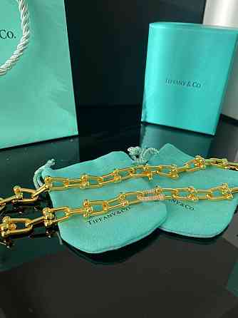 Tiffany Тиффани цепь подвеска крупная позолота / упакована в мешочек Tiffany Одесса