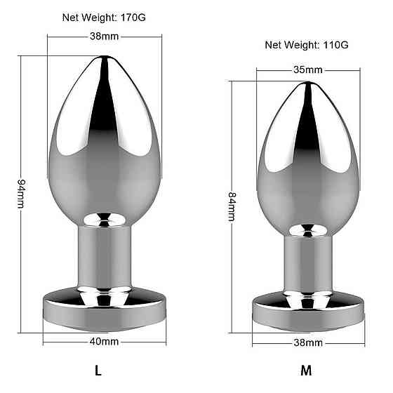 Анальна пробка - Rechargeable Butt Plug Vibrator Silver Sex Aura Київ