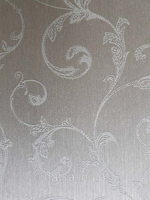 Шпалери текстильні еко 0.53х10.05 Rasch Textil Valentina класика завитки вензелі структурні сіро-зелені Київ - фото 3