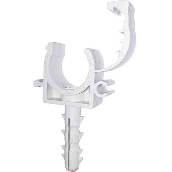 Клипса-дюбель с защелкой для крепления трубы Ø20мм (уп.100шт) (000027290) Киев