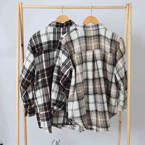 Трендовые парные теплые рубашки в клетку женская и мужская Каменец-Подольский