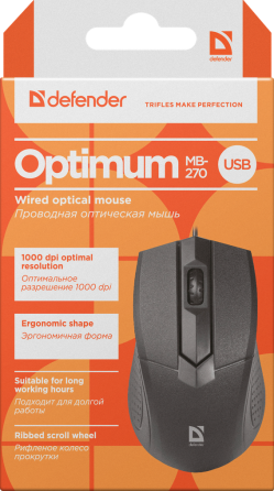 Миша Defender Optimum MB-270 USB Black (52270) (6414728) Київ