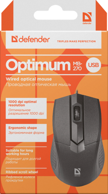 Миша Defender Optimum MB-270 USB Black (52270) (6414728) Київ - фото 2