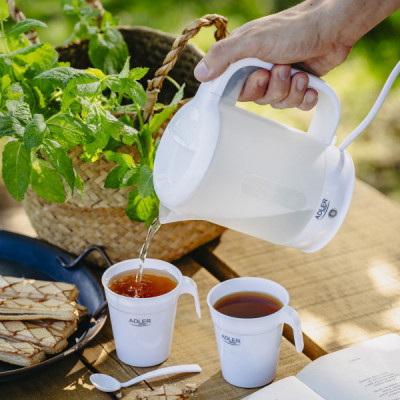 Електрочайник Adler AD 1381 дорожній 900Вт/ 0.5л/ 2 чашки/ ложка/ білий Вінниця - фото 5