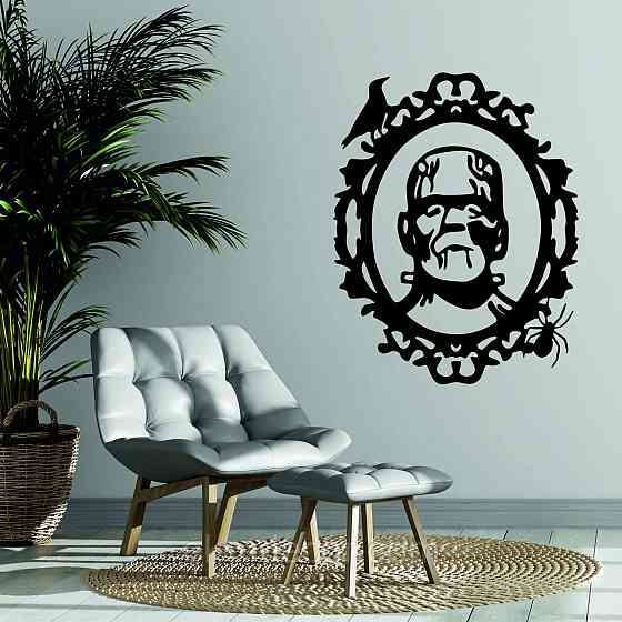 Декоративное настенное Панно «Франкенштейн», Декор на стену 110*86 см, Черный Киев