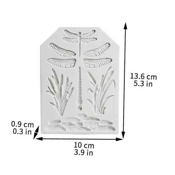Молд силиконовый Стрекоза и камыши 100 на 136 мм серый Киев