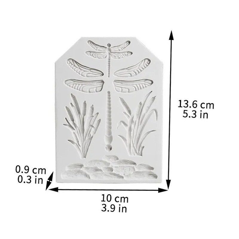 Молд силиконовый Стрекоза и камыши 100 на 136 мм серый Киев - изображение 2